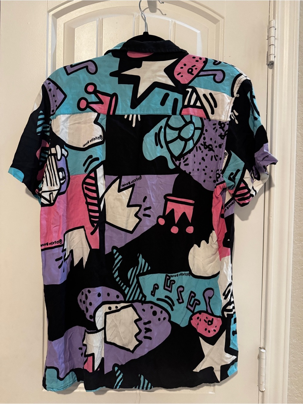 Reason Men's Abstract Pattern Short-Sleeve Shirt dopamine artsy festival - Picture 2 of 8